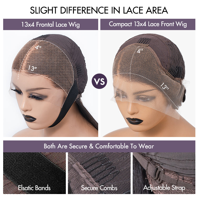 Classic natural black body wave glueless 13x4 lace front wig made from 100% human hair with adjustable straps and medium cap size