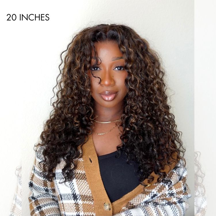 Crazy Wednesday | Luvme Hair PartingMax Glueless Wig Chestnut Brown Highlights Funmi Curly 7x6 Closure HD Lace Wig Breathable Cap