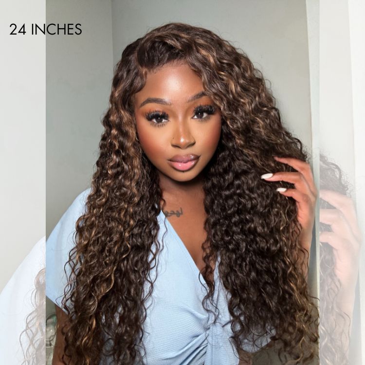 Crazy Wednesday | Luvme Hair PartingMax Glueless Wig Chestnut Brown Highlights Funmi Curly 7x6 Closure HD Lace Wig Breathable Cap