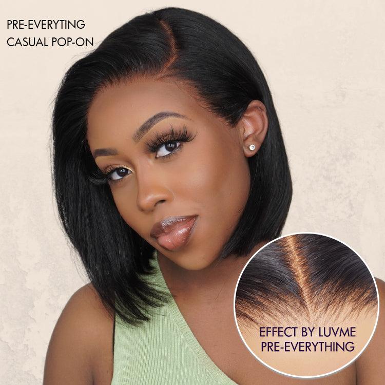 Wig Super Natural Hairline Silky Blunt Cut Bob Glueless 13x4 Frontal Lace Human Hair Short Wig Pre-Cut Lace