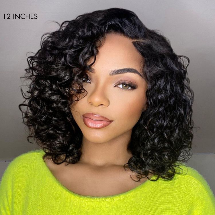 Wig Deep Wave Glueless Minimalist HD Lace Human Hair Curly Wig Pre-Cut Lace