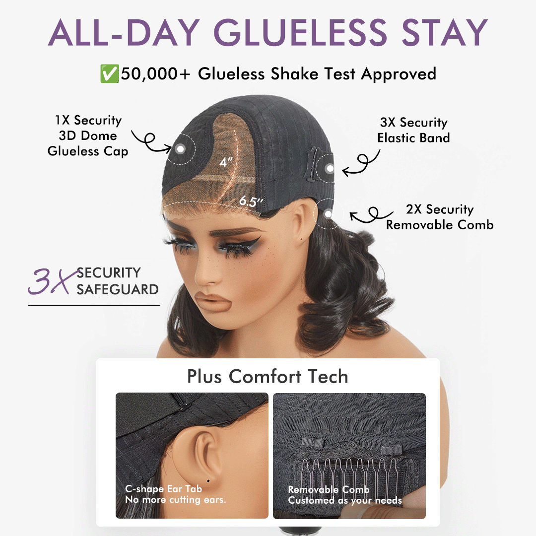Wig Deep Wave Glueless Minimalist HD Lace Human Hair Curly Wig Pre-Cut Lace