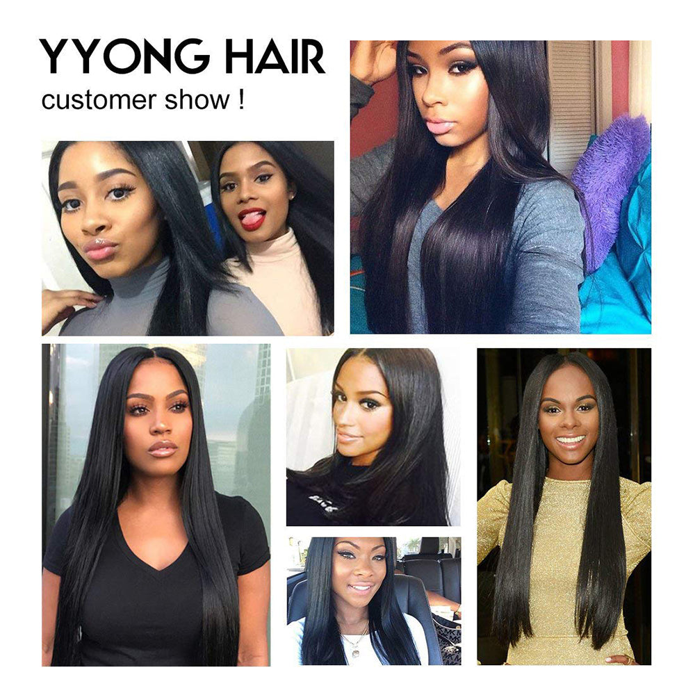 100% Unprocessed Human Hair Brazilian Lace Closure Straight Hair 4x4 Free Part Lace Closure Natural Black