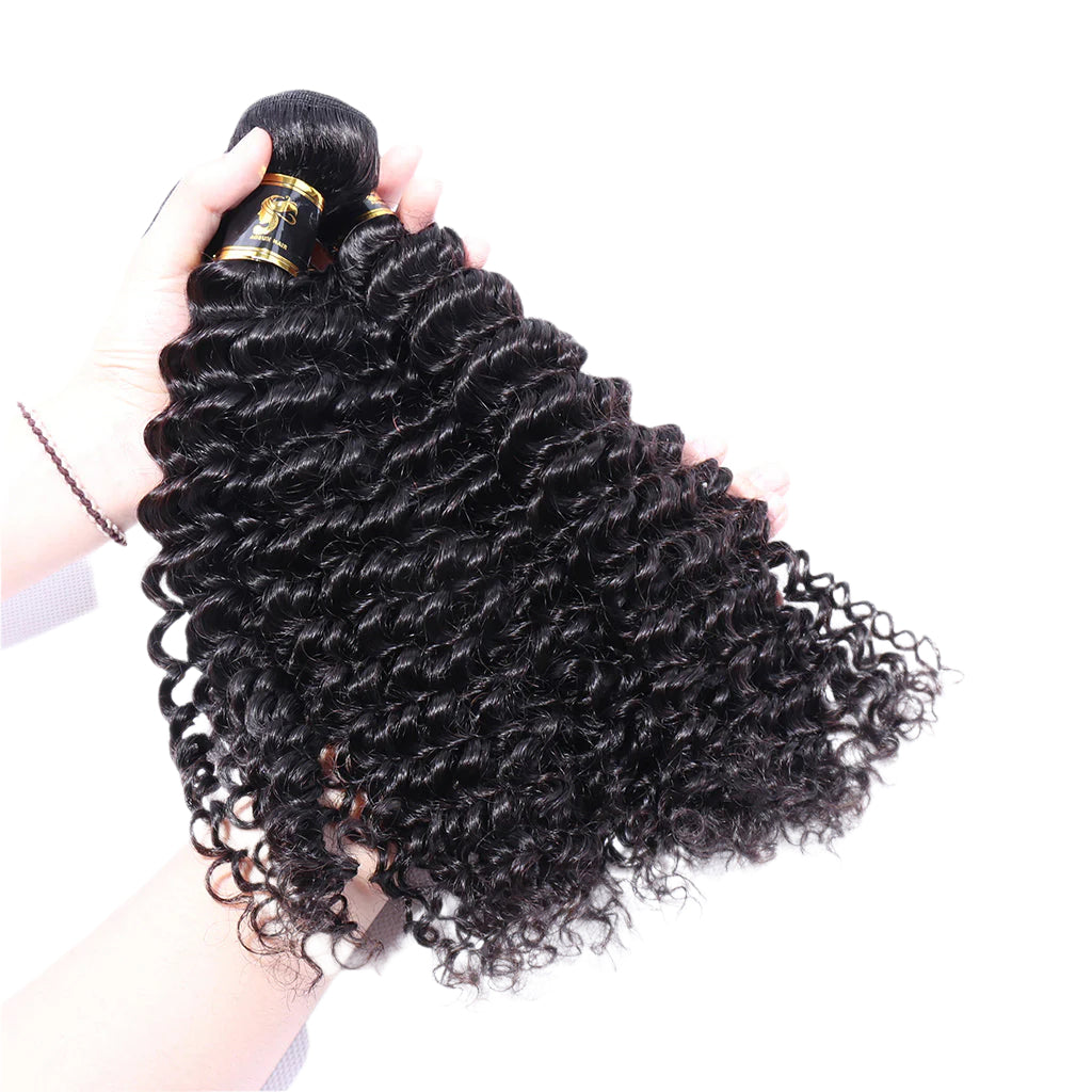 3 Bundles Deep Wave Virgin Hair 100% Unprocessed Human Hair Weave Free Shipping