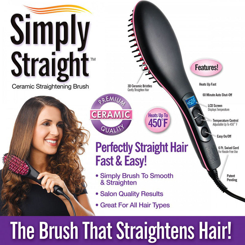 Electric Hair Straightening Brush – Fast Smooth & Frizz-Free Hair