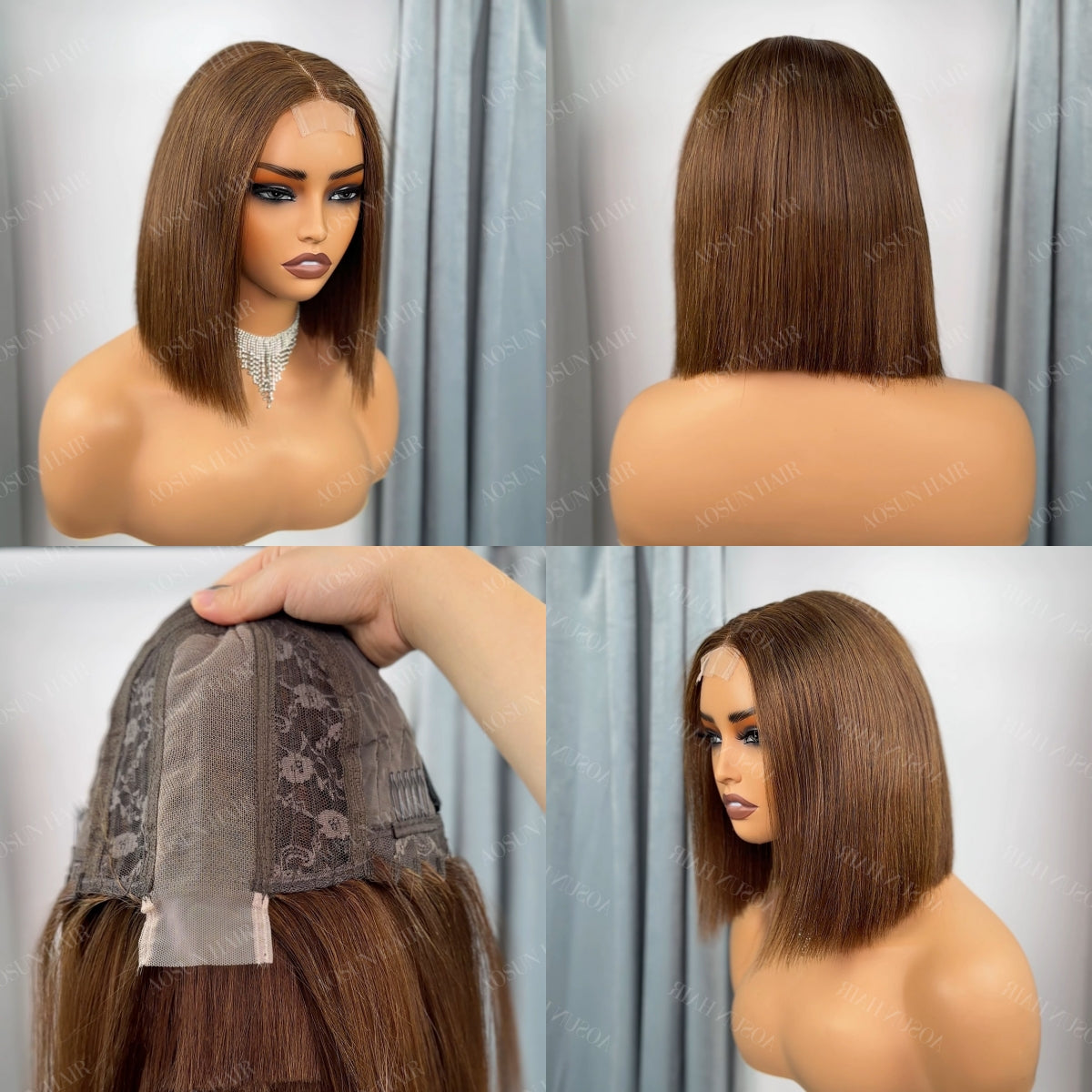 SDD Raw Human Hair 2x6 Kim K Bob Wig 10inch