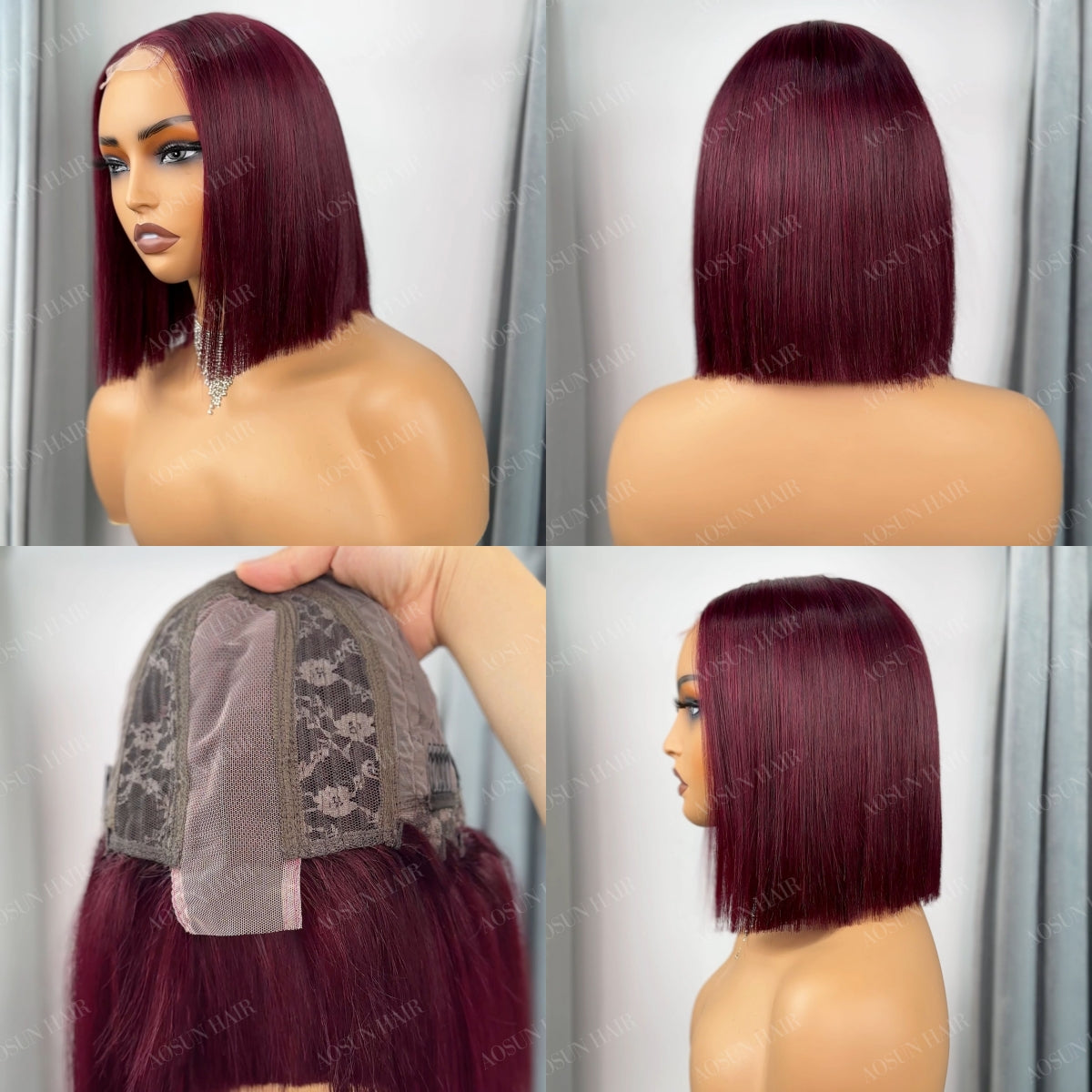 SDD Raw Human Hair 2x6 Kim K Bob Wig 10inch