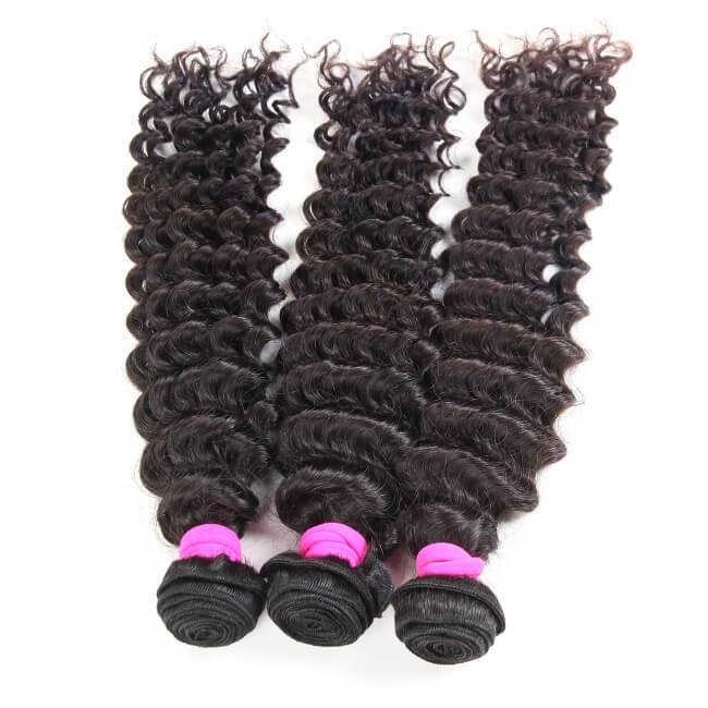 3pcs Deep Wave 100% Virgin Human Hair Bundles