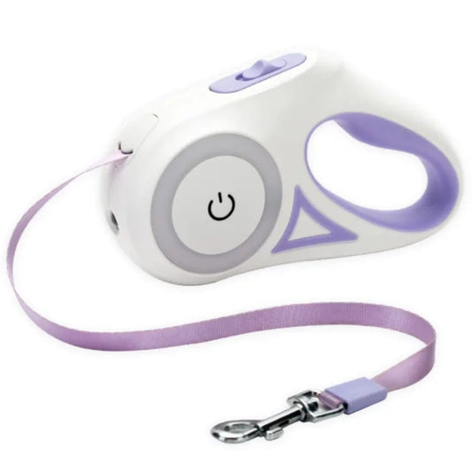 Luminous Retractable Dog Leash with LED Light – Tangle-Free & Anti-Slip
