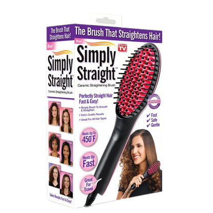 Electric Hair Straightening Brush – Fast Smooth & Frizz-Free Hair