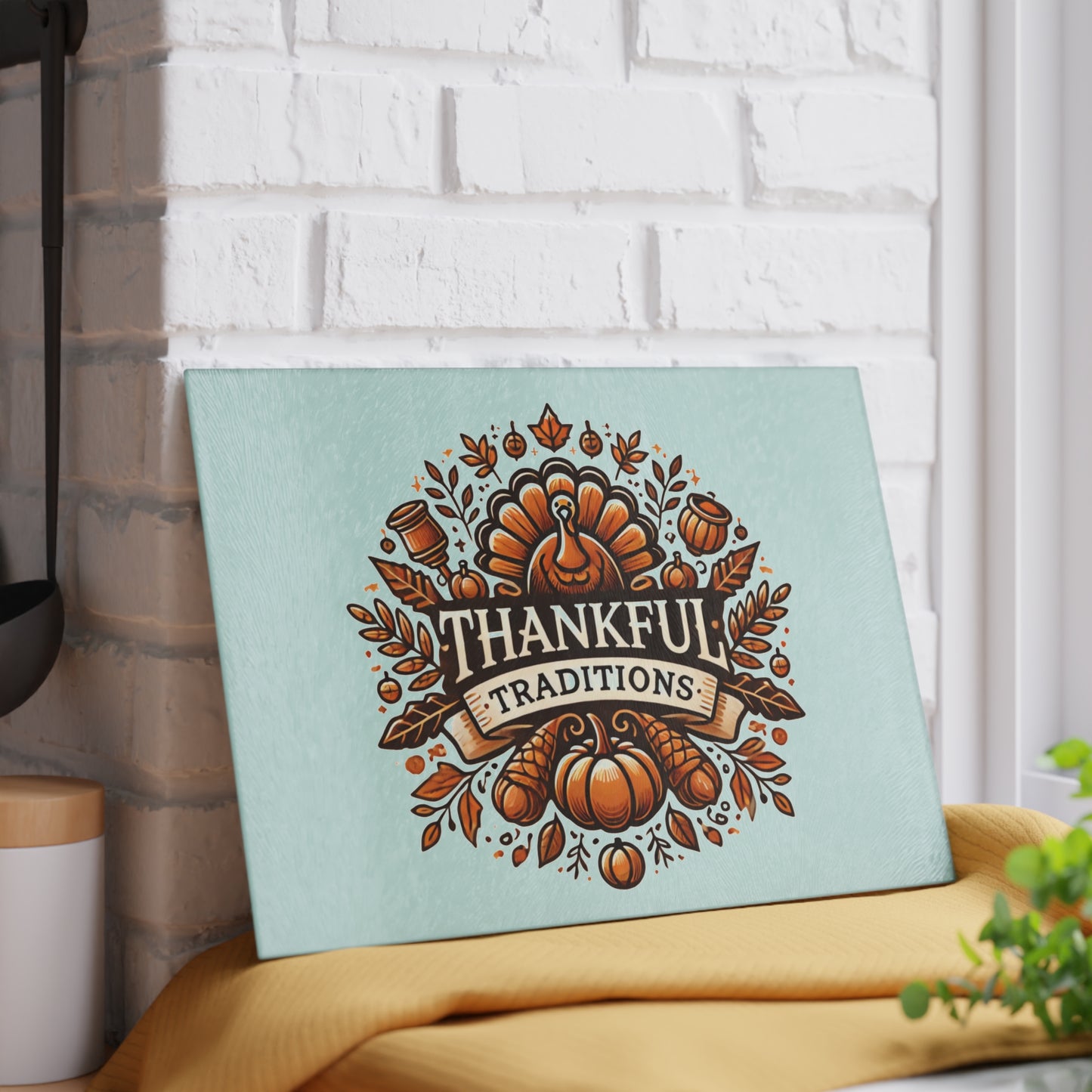 Thankful Traditions: Thanksgiving Glass Cutting Board