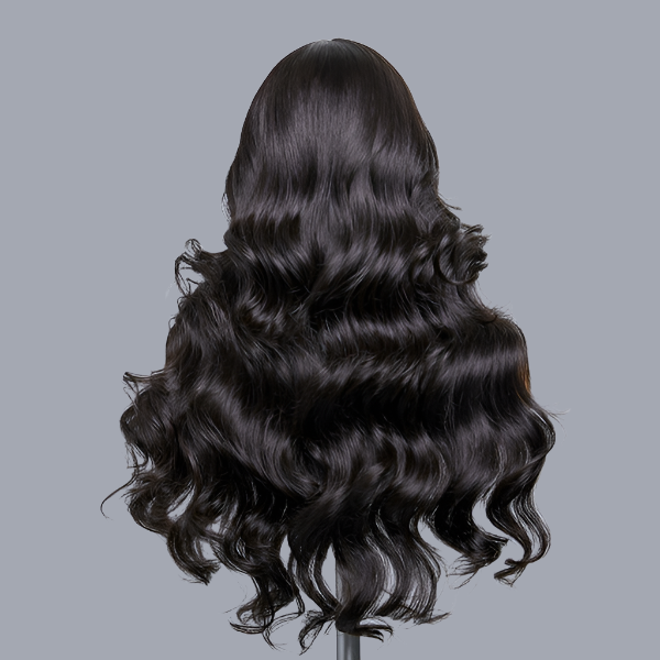 200% Mega Density | Natural Black Body Wave 5x5 Closure Lace Glueless Long Wig 100% Human Hair