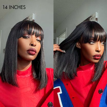 Bundle Deal | Glueless Yaki Straight Bob Minimalist Lace Wig |