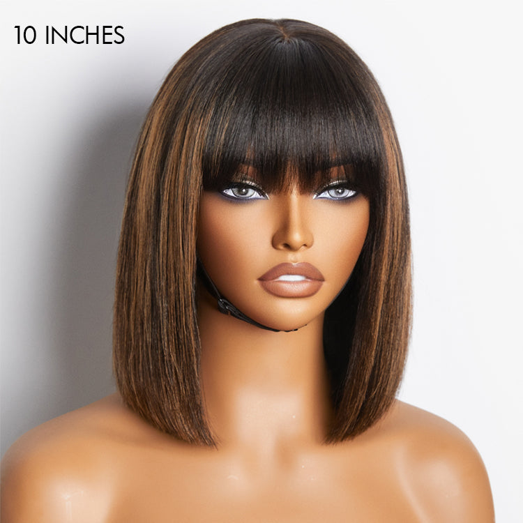 Bundle Deal | Glueless Yaki Straight Bob Minimalist Lace Wig |