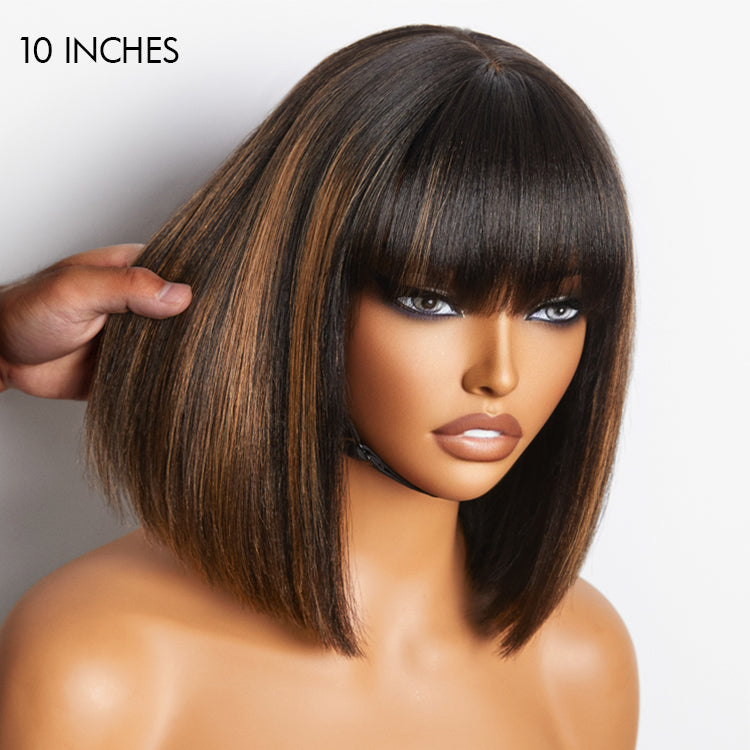 Bundle Deal | Glueless Yaki Straight Bob Minimalist Lace Wig |