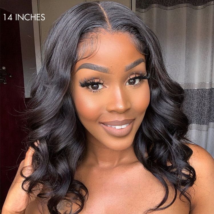 Crazy Wednesday | Hair 180% Density | Natural Black Loose Body Wave 5x5 Closure HD Lace Glueless Mid Part Long Wig | Large & Small Cap Size