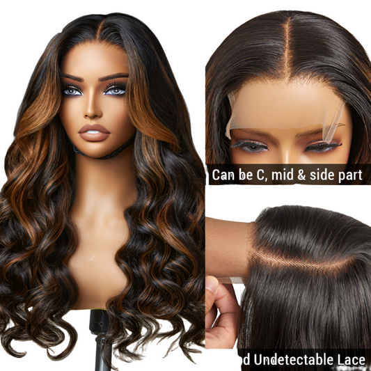 200% Mega Density | Blonde Highlight Loose Wave Glueless 5x5 Closure HD Lace Long Wig 100% Human Hair