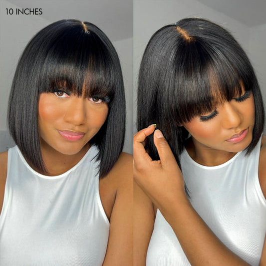 Bundle Deal | Glueless Yaki Straight Bob Minimalist Lace Wig |