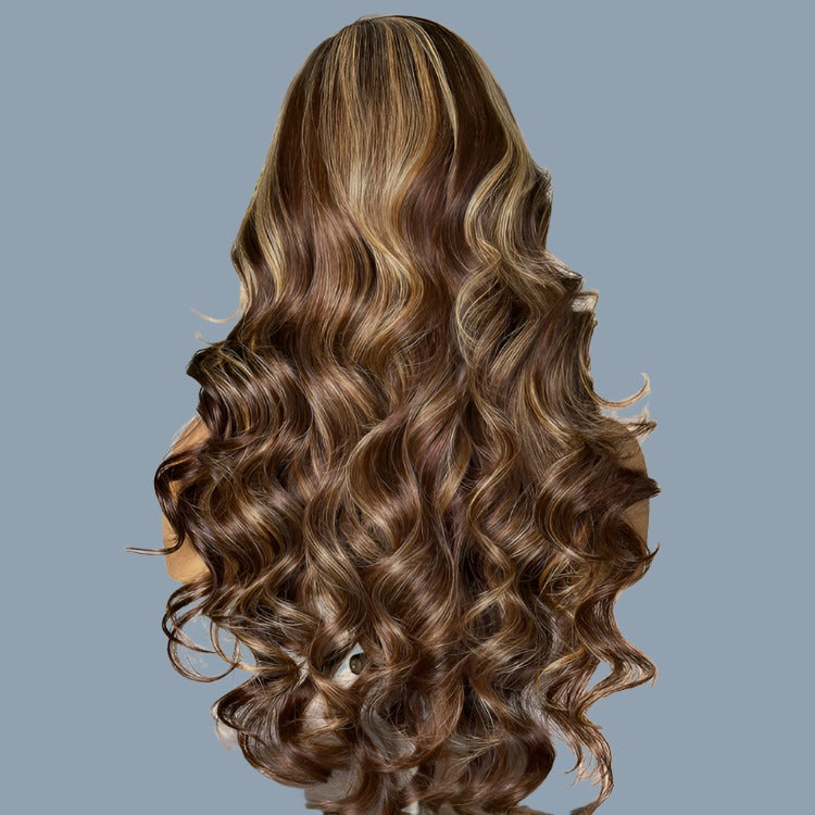 Crazy Wednesday | Honey Blonde Highlight / Natural Black Loose Body Wave Glueless 13x4 Lace Front Wig