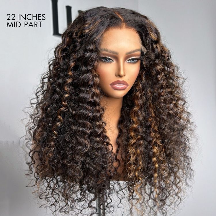 Crazy Wednesday | Luvme Hair PartingMax Glueless Wig Chestnut Brown Highlights Funmi Curly 7x6 Closure HD Lace Wig Breathable Cap