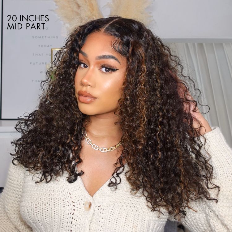 Crazy Wednesday | Luvme Hair PartingMax Glueless Wig Chestnut Brown Highlights Funmi Curly 7x6 Closure HD Lace Wig Breathable Cap