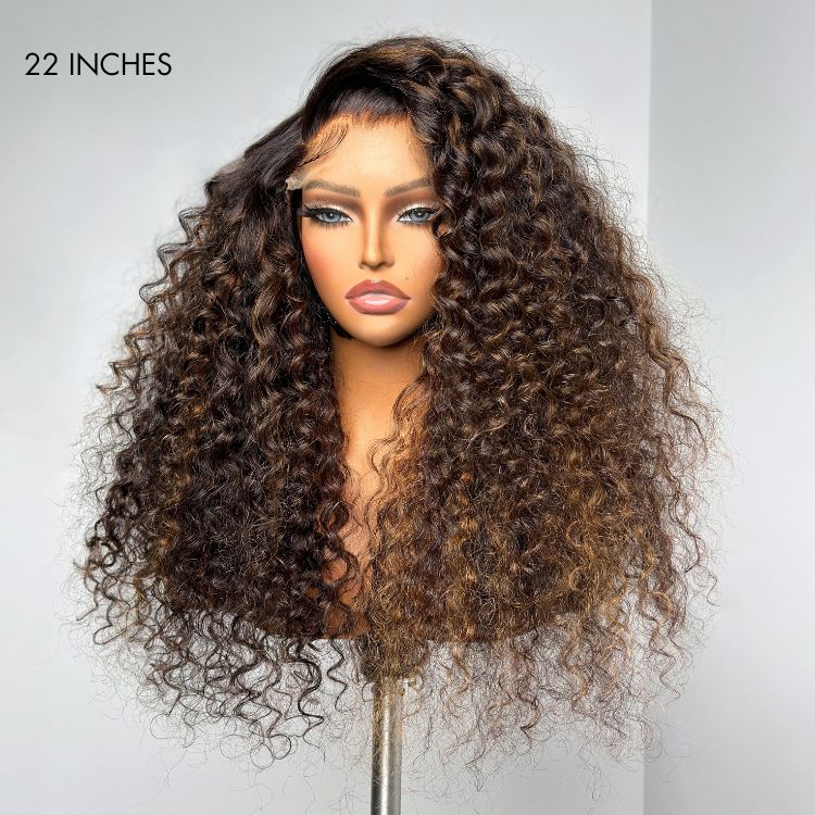 Crazy Wednesday | Luvme Hair PartingMax Glueless Wig Chestnut Brown Highlights Funmi Curly 7x6 Closure HD Lace Wig Breathable Cap
