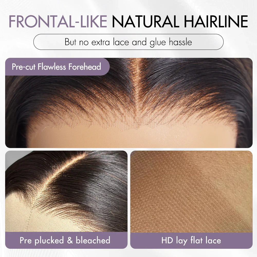 PartingMax Glueless Wig Ready to Go Silky Straight 7x6 Closure HD Lace Pre Plucked & Bleached Breathable Cap