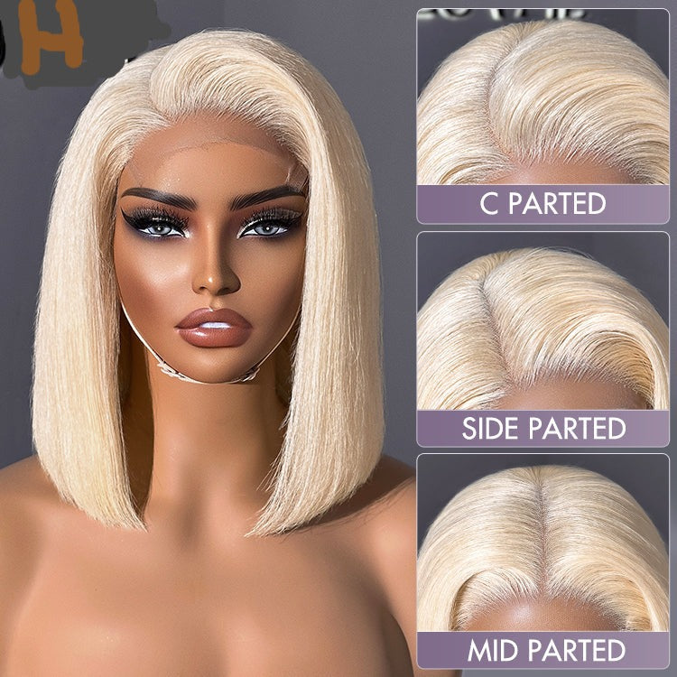 Blonde 613 Glueless 5x5 Closure HD Lace Bob Wig 100% Virgin Human Hair