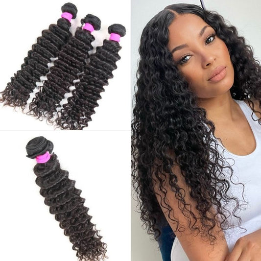 3pcs Deep Wave 100% Virgin Human Hair Bundles