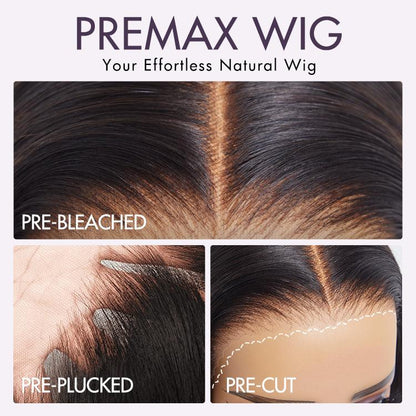 Wig Super Natural Hairline Silky Blunt Cut Bob Glueless 13x4 Frontal Lace Human Hair Short Wig Pre-Cut Lace