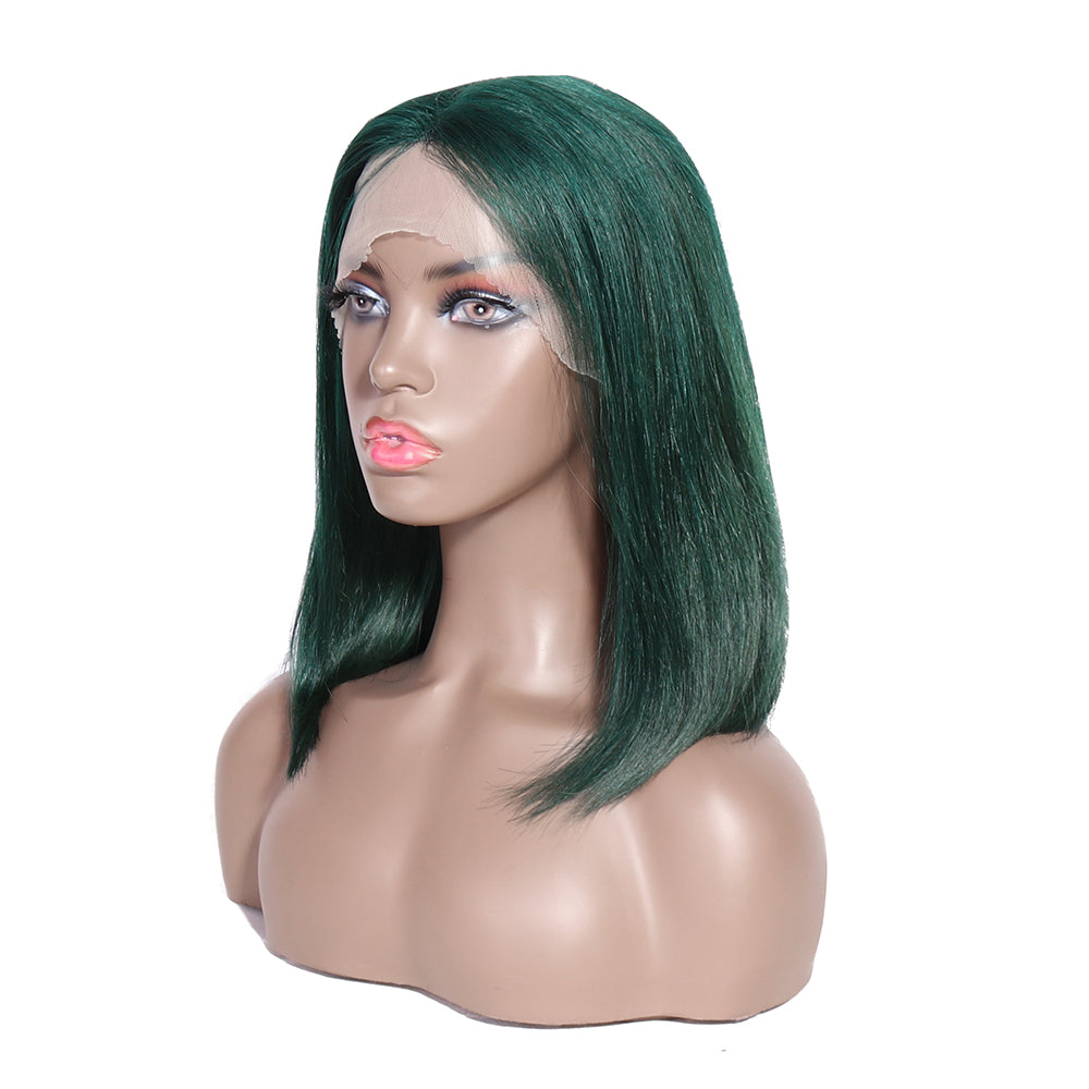Aosun Lace Front Wigs Human hair T1B/Rose Pink Colored Short Bob Wig 13x4x1 T-Part Pre Plucked Middle Part 150% Density Wig for Women