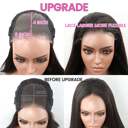 AOSUN HAIR Pre Plucked Wear Go 4x6 Lace Wig Pre Cut Glueless Wig
