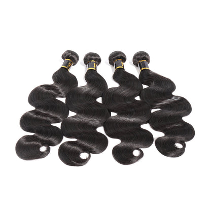 Brazilian Hair Body Wave Human Hair Bundles Natural Color 4 Bundles 100% Human Weaves No Tangle