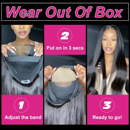 AOSUN HAIR Pre Plucked Wear Go 4x6 Lace Wig Pre Cut Glueless Wig