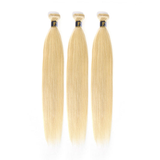 613 Bundles 100% Brazilian Straight Blonde Human Hair Bundles 10A Virgin Blonde Hair Weave