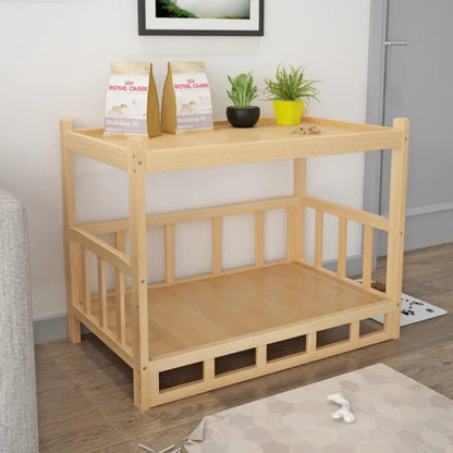 Natural Bedside Table with Built-In Pet Bed (45x60)