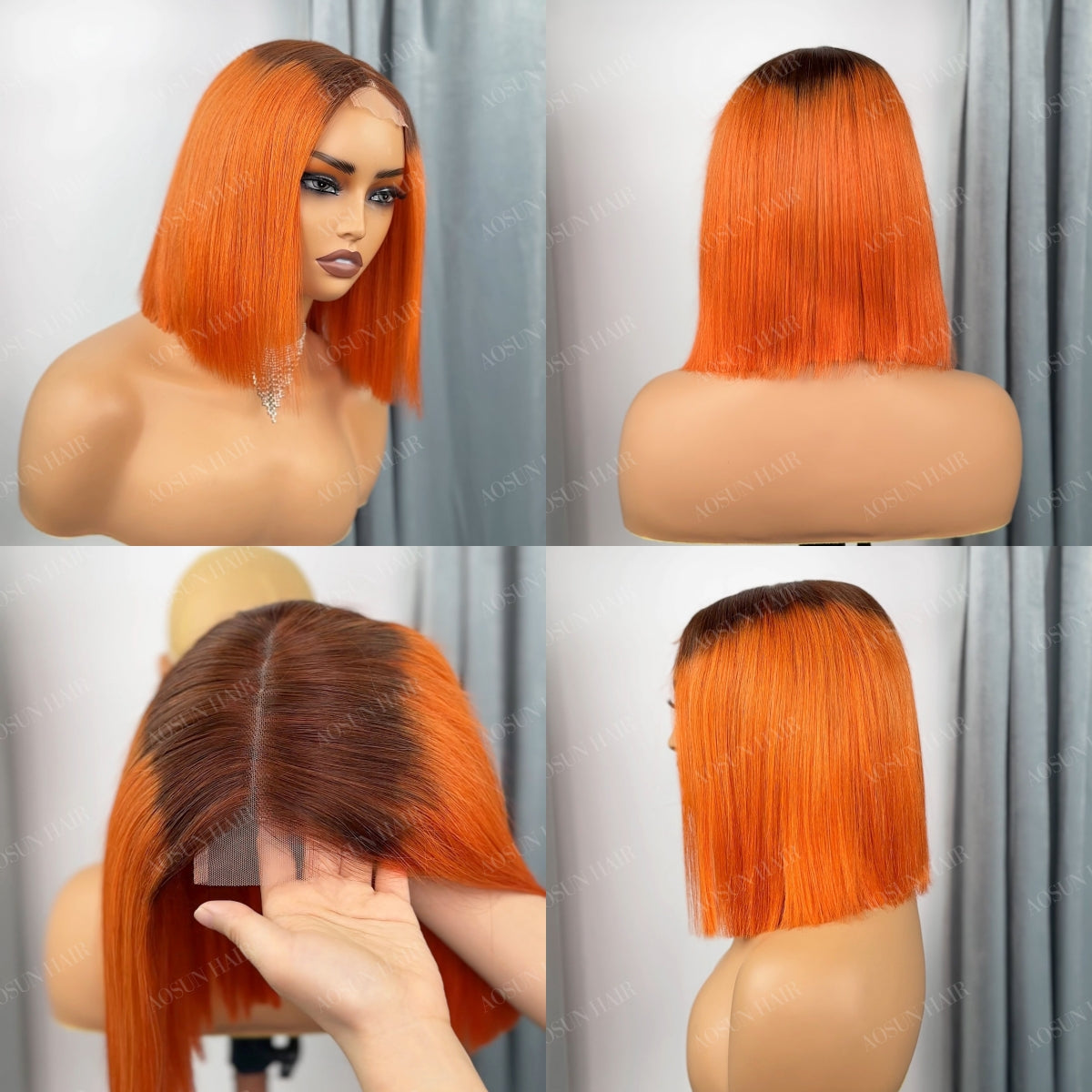 SDD Raw Human Hair  2x6 Kim K Bob Wig 10inch