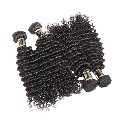 3 Bundles Deep Wave Virgin Hair 100% Unprocessed Human Hair Weave Free Shipping