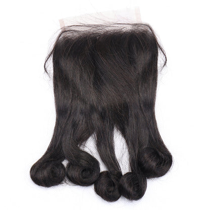 Funmi 3in1 Spring Curly Lace Closure 4x4 Free Part 100% unprocessed Human Hair Curl with Baby Hair