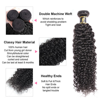 Brazilian Hair Kinky Curly Hair Bundle 100% Human Hair Weave Natural Black Curly Human Hair Extensions