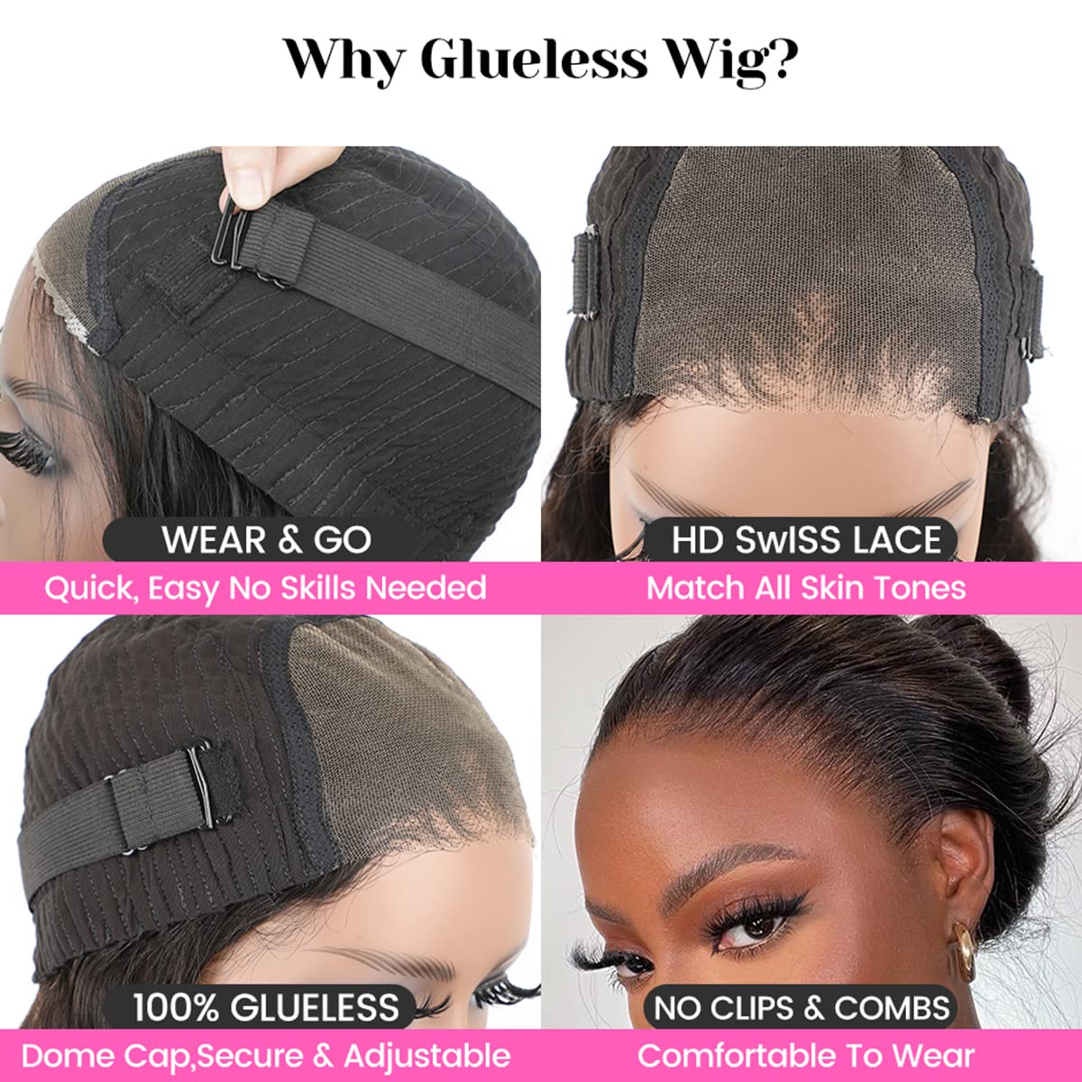 AOSUN HAIR Pre Plucked Wear Go 4x6 Lace Wig Pre Cut Glueless Wig