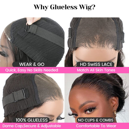AOSUN HAIR Pre Plucked Wear Go 4x6 Lace Wig Pre Cut Glueless Wig