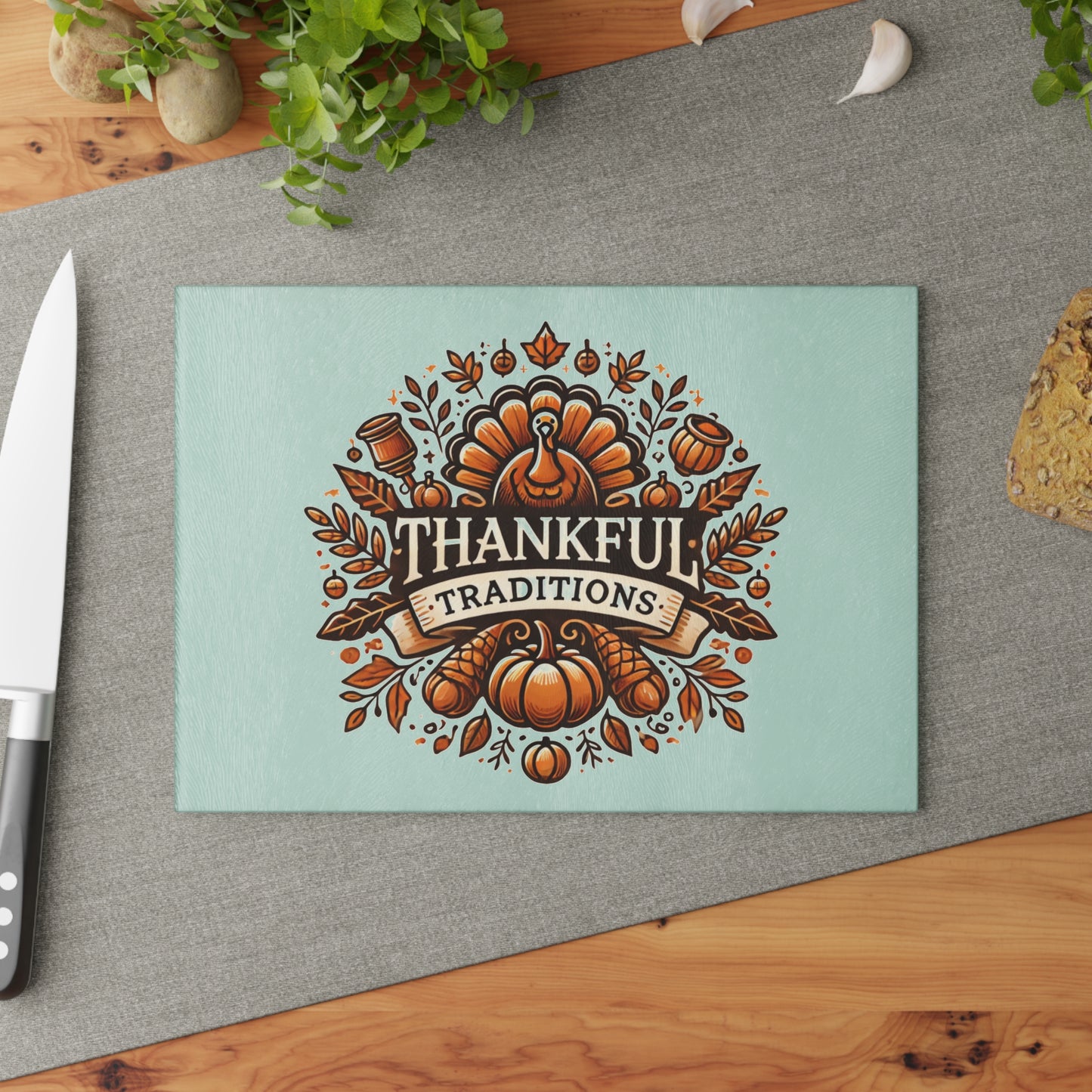 Thankful Traditions: Thanksgiving Glass Cutting Board