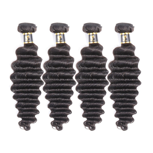 Brazilian  Loose Deep Bundles 100% Human Hair Extensions 4 Bundles Deal Curly Bundles 10-30 Inches Hair Extensions