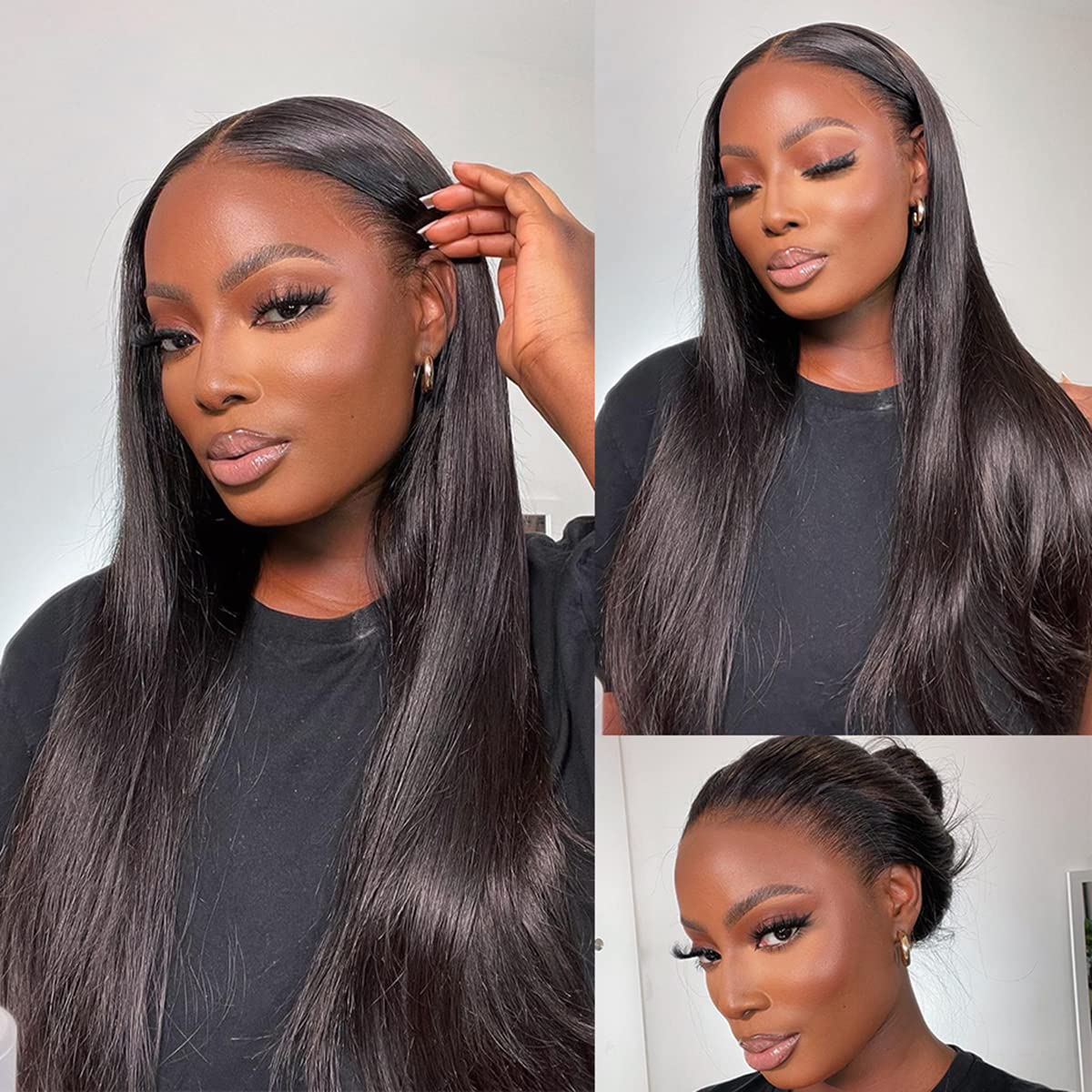AOSUN HAIR Pre Plucked Wear Go 4x6 Lace Wig Pre Cut Glueless Wig