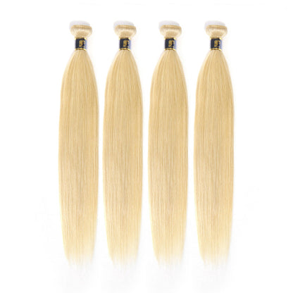 613 Bundles 100% Unprocessed Brazilian Straight Human Hairs Blonde Hair Weaves