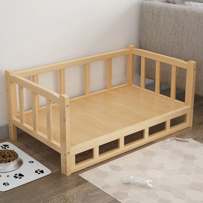 Natural Bedside Table with Built-In Pet Bed (45x60)