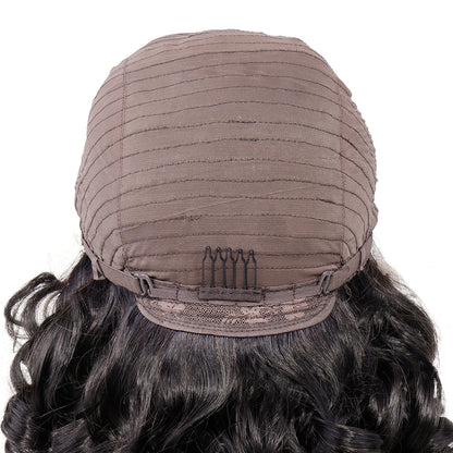 Bouncy Curly Human Hair Wigs 13x1 Lace Frontal Wig Short Curly Natural Black Wigs For Women