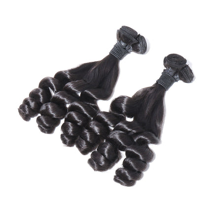 100% Unprocessed Virgin Hair Funmi Twist Curly Hair 3 Bundles Deal Natural Black Color Fumi Curly Human Hair Weaves
