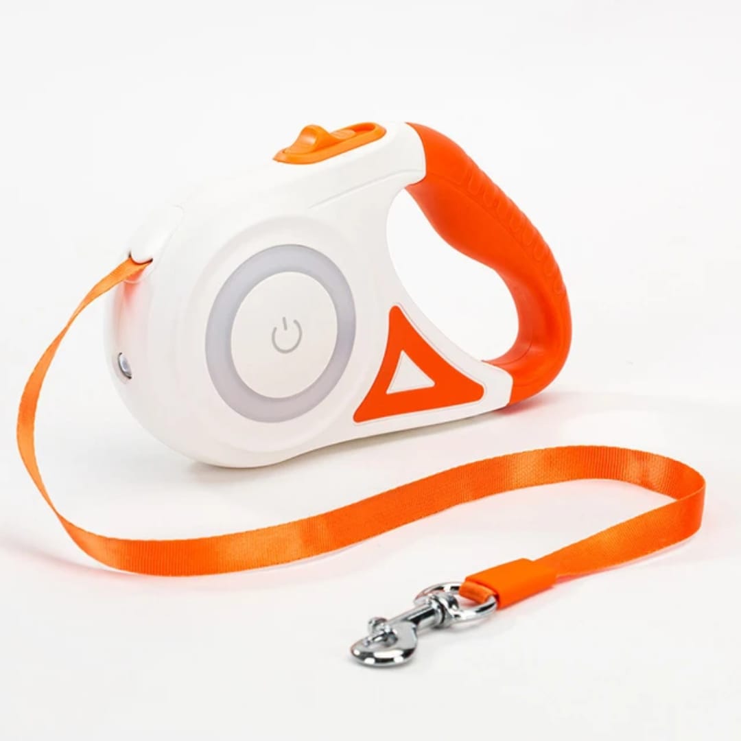 Luminous Retractable Dog Leash with LED Light – Tangle-Free & Anti-Slip